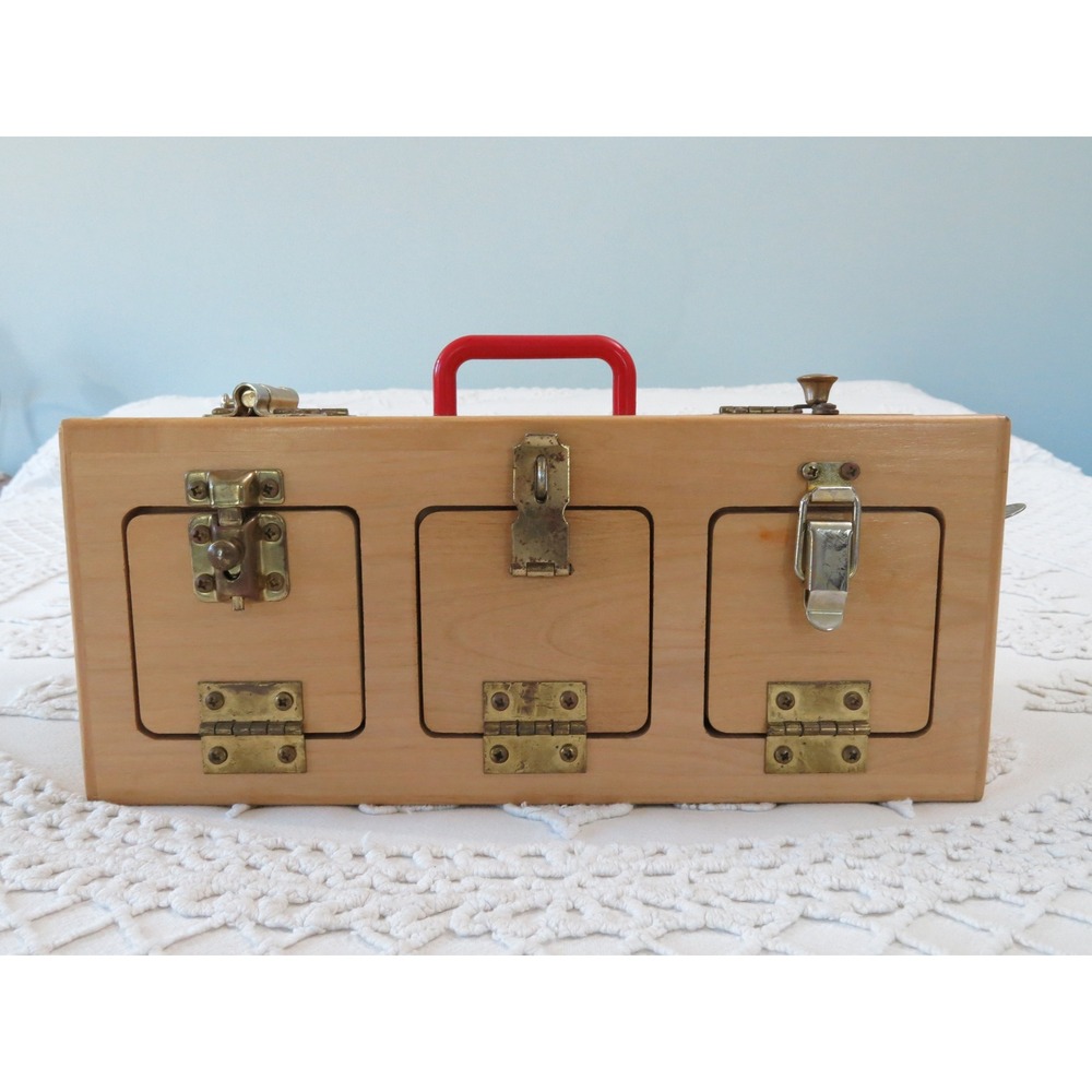 TAG Toys Wooden Lock Box Montessori Educational Fine Motor Skills Toy Made USA